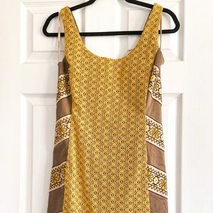 Judith March Brown and Mustard Yellow Dress